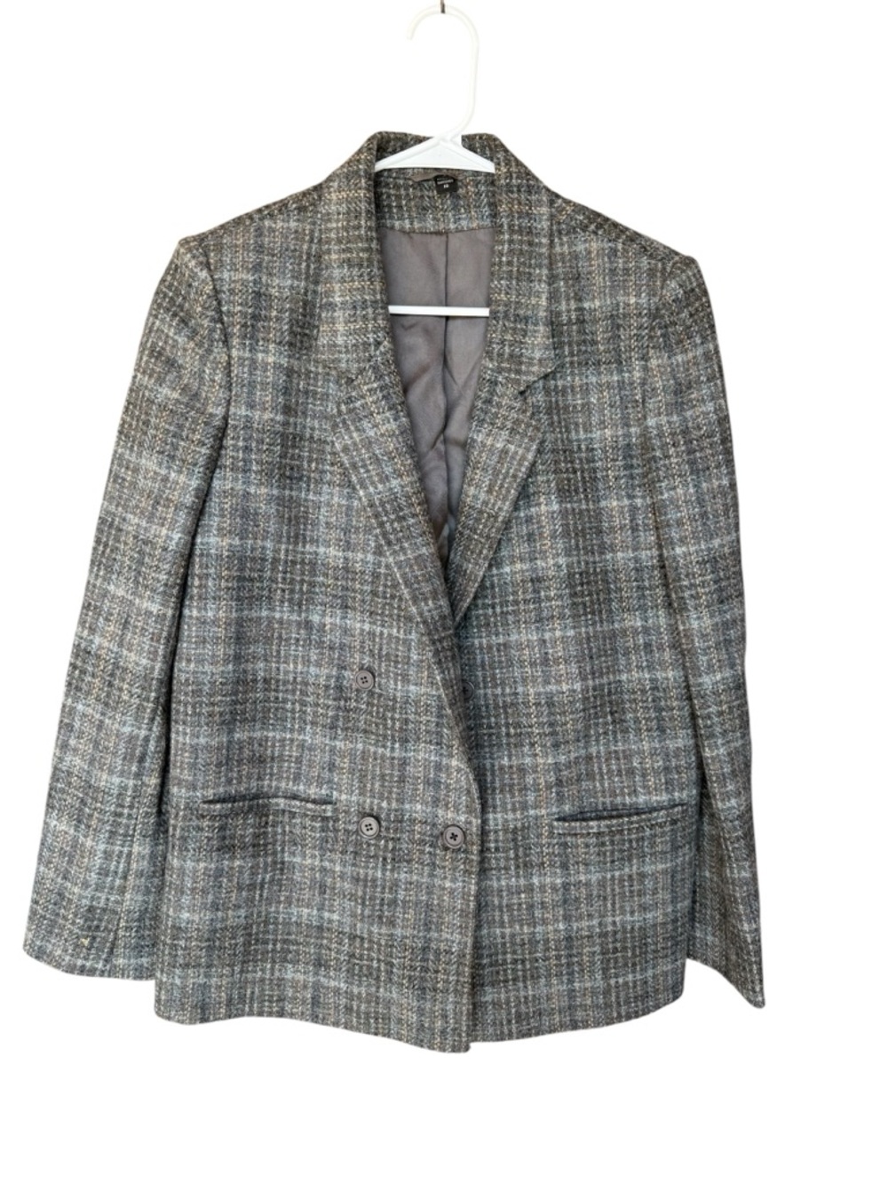 Vintage Peabody House Plaid Wool Double-Breasted Blazer Size 10